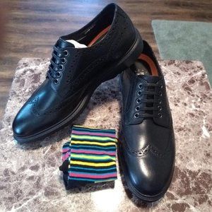 GEORGE BROWN "Bilt" Men's Black Spike WingT Oxford